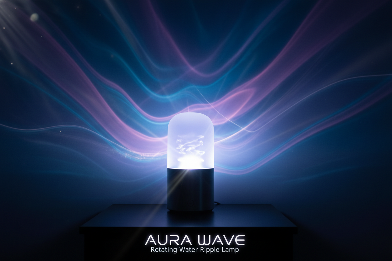 1080x840 [Act as poster image for video type] for my Rotating Water Ripple Night Light Aura Lamp product