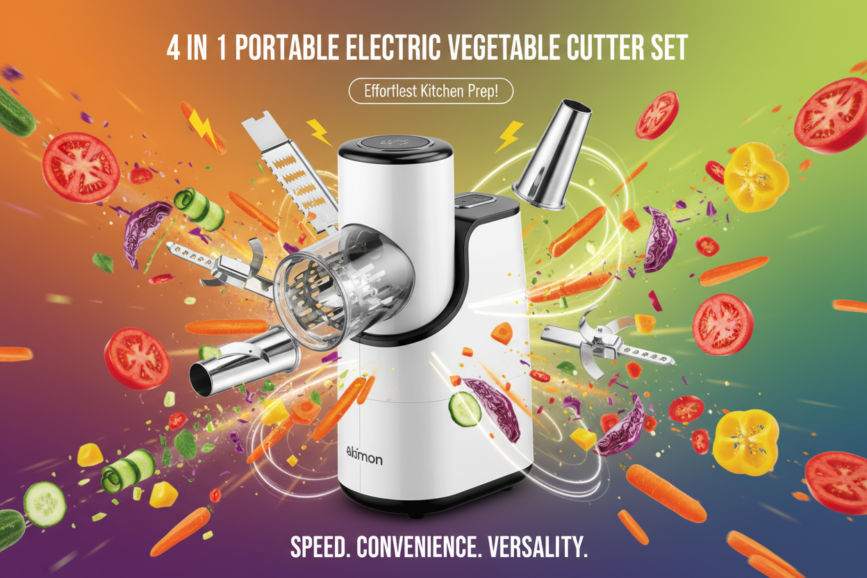 1080x840 [Act as poster image for video type] , fro my product 4 in 1 Portable Electric Vegetable Cutter Set with some creativity and coorfull