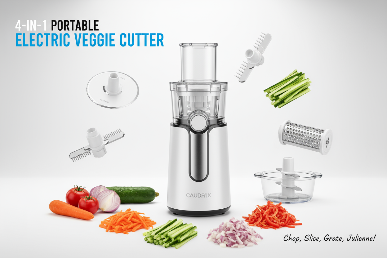 4 in 1 Portable Electric Vegetable Cutter Set , 1080x840 [Act as poster image for video type] , 