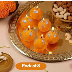 Laddoo Shape Candle Pack of 8
