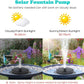 Fountain Solar Power Floating Water Pump for Pool Pond Garden and Patio Plants Round 7V 1.4W (Black)